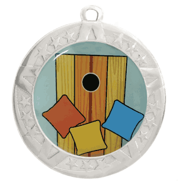 2 3/4" Silver Frame Medal: Cornhole - Click to enlarge