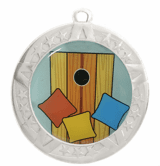 2 3/4" Silver Frame Medal: Cornhole