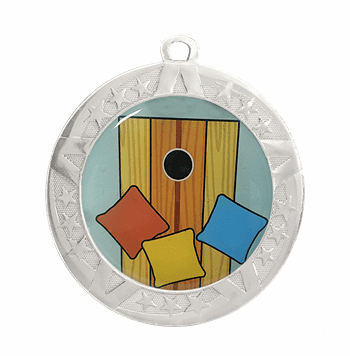 Silver Cornhole Award Medal, 2 3/4" - Click to enlarge