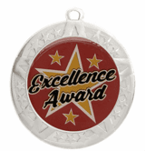 Excellence Award Medal - Silver Frame, 2 3/4"
