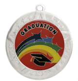2 3/4" Silver Frame Medal: Graduation