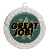 2 3/4" Silver Frame Medal: Great Job