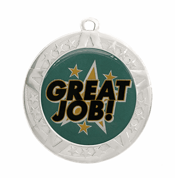 2 3/4" Silver Frame Medal: Great Job - Click to enlarge