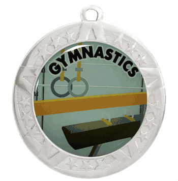 2 3/4" Silver Frame Medal: Gymnastics - Click to enlarge
