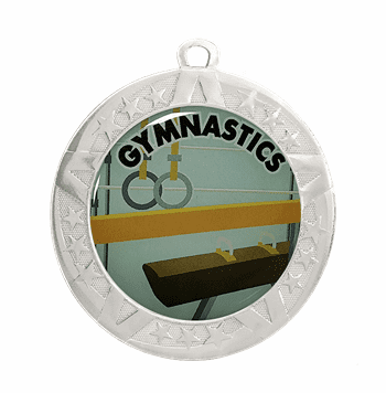 Gymnastics Award Medal - Silver Frame, 2 3/4" - Click to enlarge