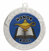 Honor Roll Award Medal - Silver Frame, 2 3/4"