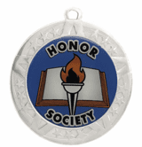 Honor Society Award Medal - Silver Frame, 2 3/4"