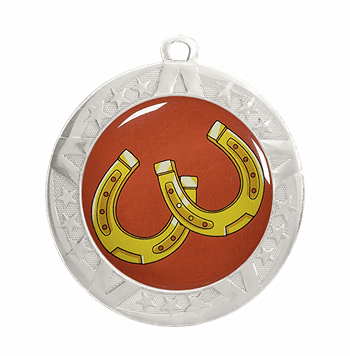Horseshoes Award Medal - Silver Frame, 2 3/4" - Click to enlarge