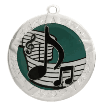 2 3/4" Silver Frame Medal: Music - Click to enlarge