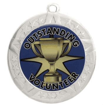2 3/4" Silver Frame Medal: Outstanding Volunteer - Click to enlarge