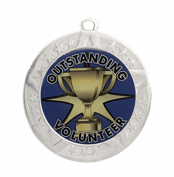 Outstanding Volunteer Award Medal - Silver Frame, 2 3/4" - Click to enlarge