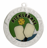 Pickleball Award Medal - Silver Frame, 2 3/4"