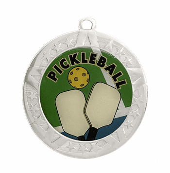 Pickleball Award Medal - Silver Frame, 2 3/4" - Click to enlarge