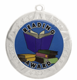 2 3/4" Silver Frame Medal: Reading