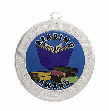 Reading Award Medal - Silver Frame, 2 3/4" - Click to enlarge
