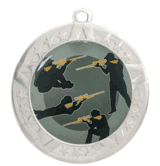2 3/4" Silver Frame Medal: Rifle