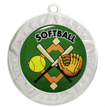 2 3/4" Silver Frame Medal: Softball - Click to enlarge