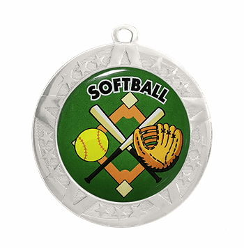 2 3/4" Silver Frame Medal: Softball - Click to enlarge