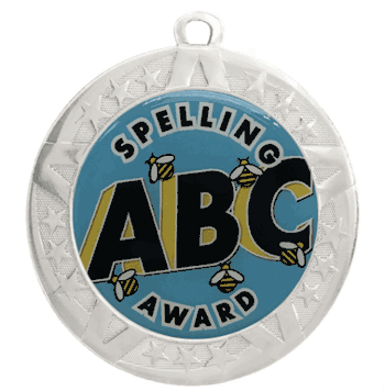 2 3/4" Silver Frame Medal: Spelling - Click to enlarge
