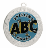 Silver Spelling Award Medal, 2 3/4"