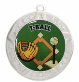 T-Ball Award Medal - Silver Frame, 2 3/4"