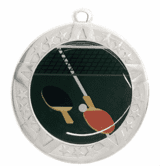 Table Tennis Award Medal - Silver Frame, 2 3/4"