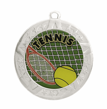 Tennis Award Medal - Silver Frame, 2 3/4" - Click to enlarge