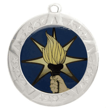 2 3/4" Silver Frame Medal: Torch - Click to enlarge