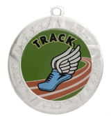 2 3/4" Silver Frame Medal: Track