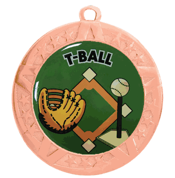 2 3/4" T-Series Medal with Bronze Frame: T-Ball - Click to enlarge