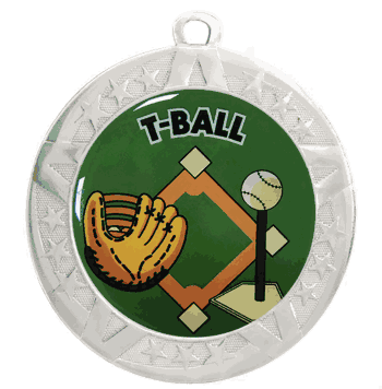 2 3/4" Silver Frame Medal: T-Ball - Click to enlarge