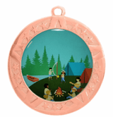 Camp / Campers Award Medal - Bronze Frame, 2 3/4"