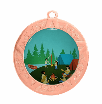 Camp / Campers Award Medal - Bronze Frame, 2 3/4" - Click to enlarge