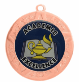 Academic Excellence Award Medal - Bronze Frame, 2 3/4"