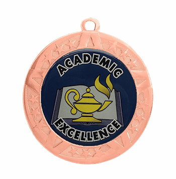 Academic Excellence Award Medal - Bronze Frame, 2 3/4" - Click to enlarge