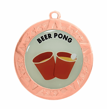 Beer Pong Award Medal - Bronze Frame, 2 3/4" - Click to enlarge