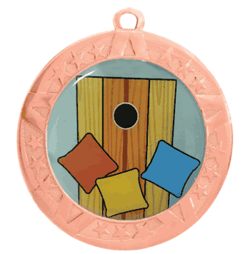 2 3/4" T-Series Medal with Bronze Frame: Cornhole - Click to enlarge