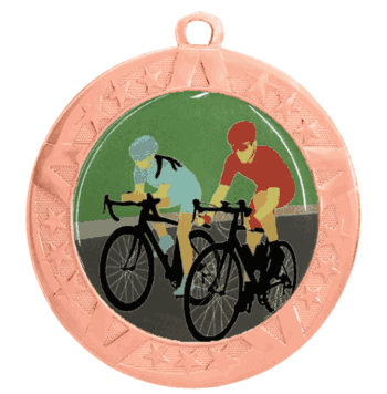 2 3/4" T-Series Medal with Bronze Frame: Cycling - Click to enlarge