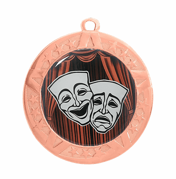 Drama Award Medal - Bronze Frame, 2 3/4" - Click to enlarge