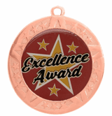 Excellence Award Medal - Bronze Frame, 2 3/4"