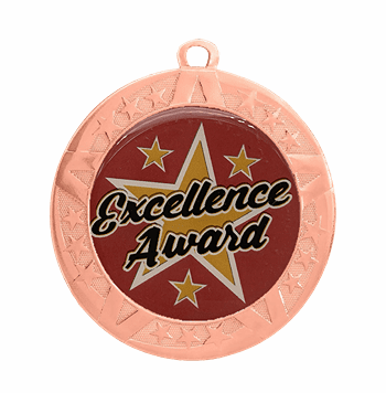 Excellence Award Medal - Bronze Frame, 2 3/4" - Click to enlarge