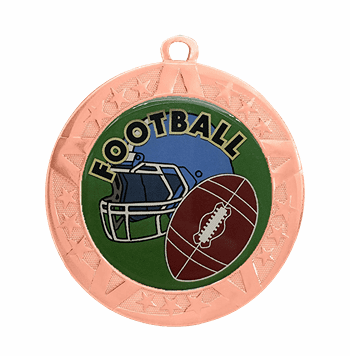 Football Medal - Bronze Frame, 2 3/4" - Click to enlarge