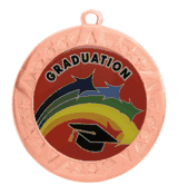 2 3/4" T-Series Medal with Bronze Frame: Graduation