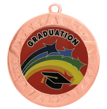 2 3/4" T-Series Medal with Bronze Frame: Graduation - Click to enlarge
