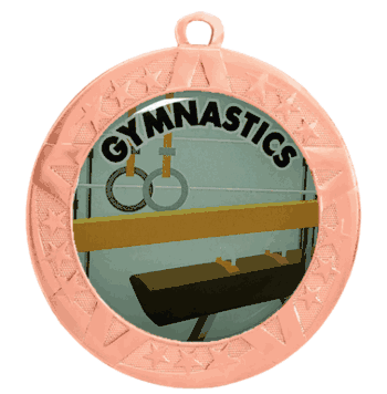 2 3/4" T-Series Medal with Bronze Frame: Gymnastics - Click to enlarge