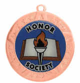 Honor Society Award Medal - Bronze Frame, 2 3/4"