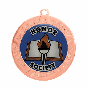 Honor Society Award Medal - Bronze Frame, 2 3/4" - Click to enlarge
