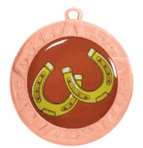 2 3/4" T-Series Medal with Bronze Frame: Horseshoes