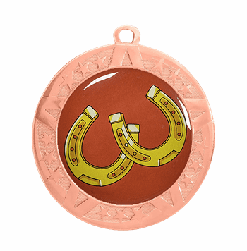 Horseshoes Award Medal - Bronze Frame, 2 3/4" - Click to enlarge