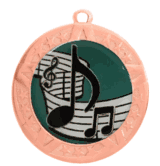 2 3/4" T-Series Medal with Bronze Frame: Music